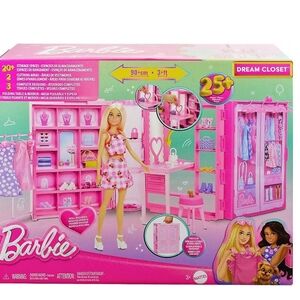 Barbie Dream Closet & Dressing Room Playset, 29 Pieces Including Doll